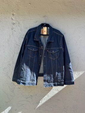 Levi's Dark Blue Denim Trucker Jacket - Classic Men's Shirt Jacket